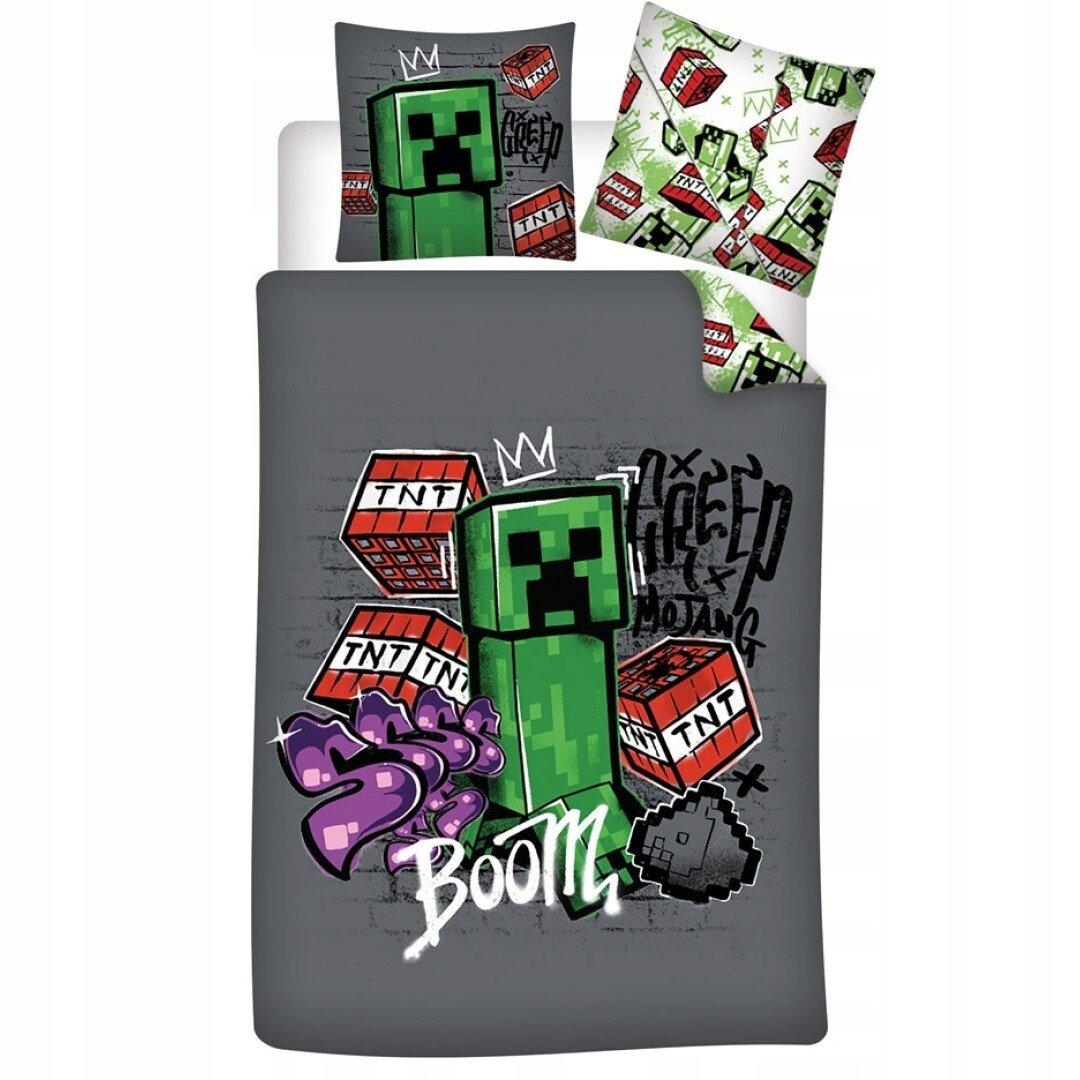 MINECRAFT CREEPER ZOMBIE KOMPLET POŚCIELI 140X200