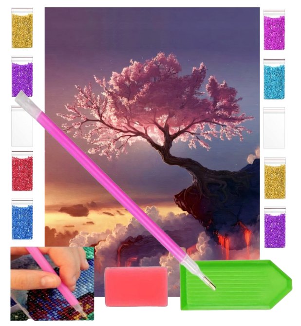 Haft diamentowy CUDOWNE DRZEWO 30x40 OBRAZ duży zabawki kreatywne plastyczne