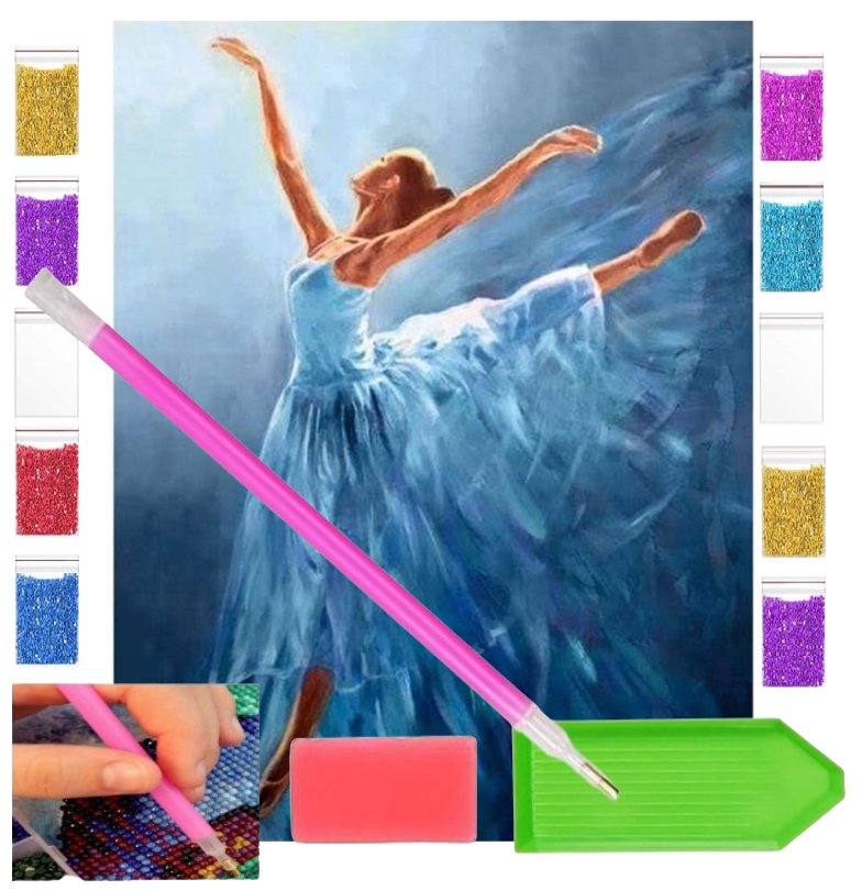 Haft diamentowy BALETNICA balet taniec 30x40 OBRAZ duży zabawki kreatywne plastyczne