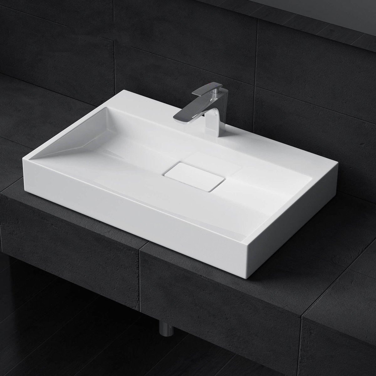 Umywalka Nablatowa Z Konglomeratu - Gono Swiss Meyer 80 Cm