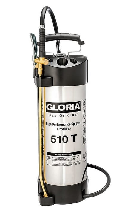Gloria drucksprueher o wysokiej wydajności urządzenia natryskowego 10L Olejoodporne 510tprofi ze stali nierdzewnej, srebrny, rozpylacz ciśnieniowy