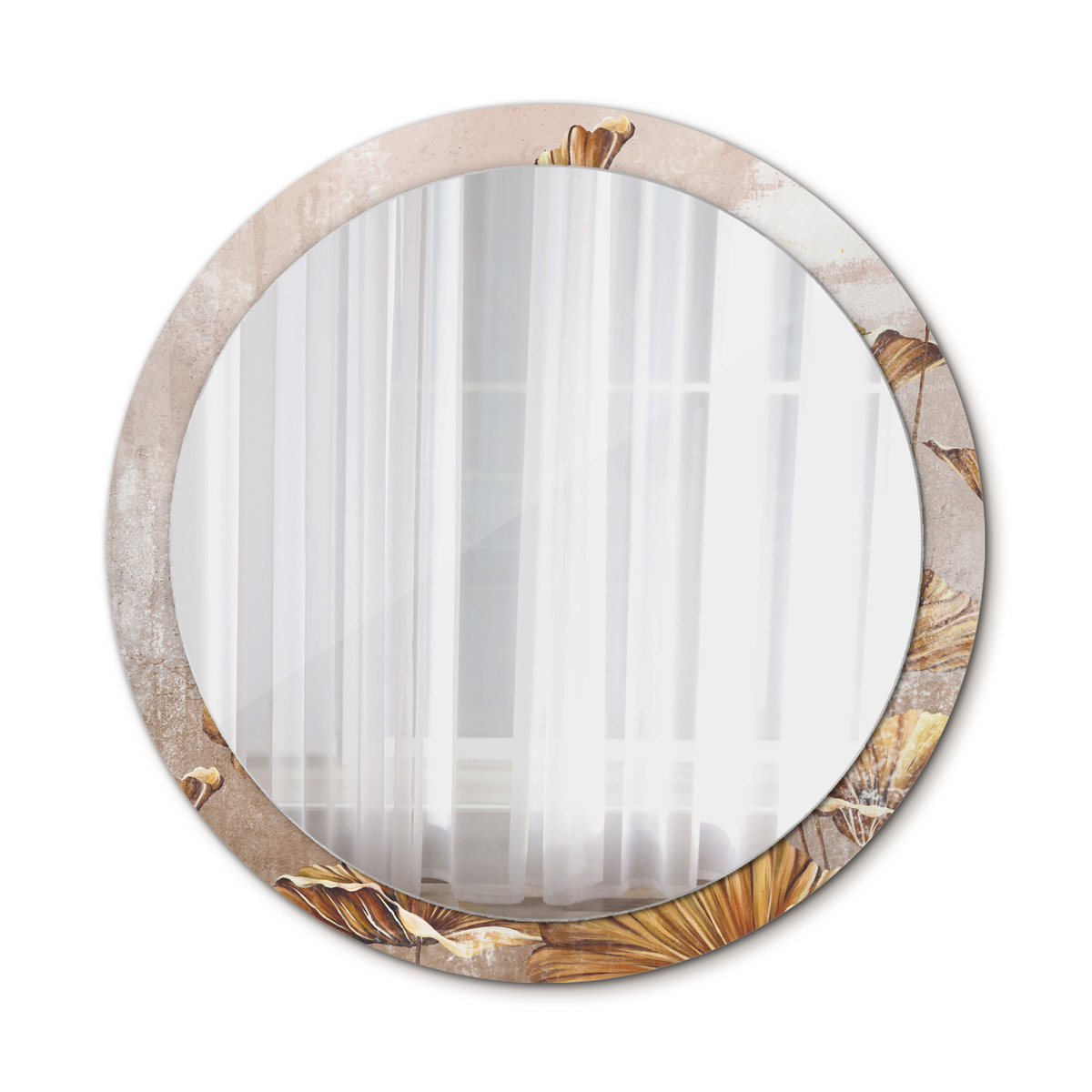 Ścienne Lustro Rama Glamour Boho liście 100cm