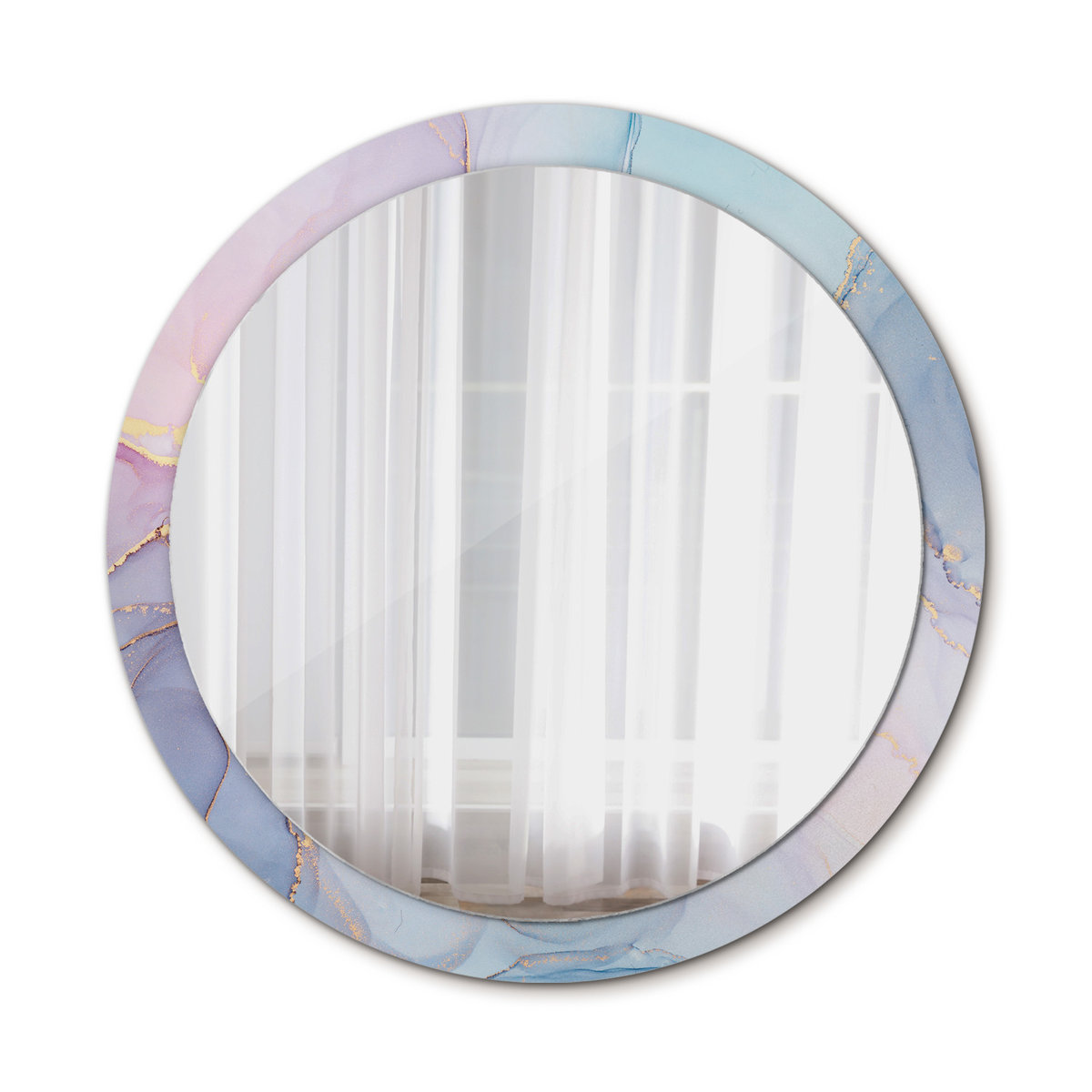 Nowoczesne Lustro w ramie Abstrakcyjny płyn 100cm