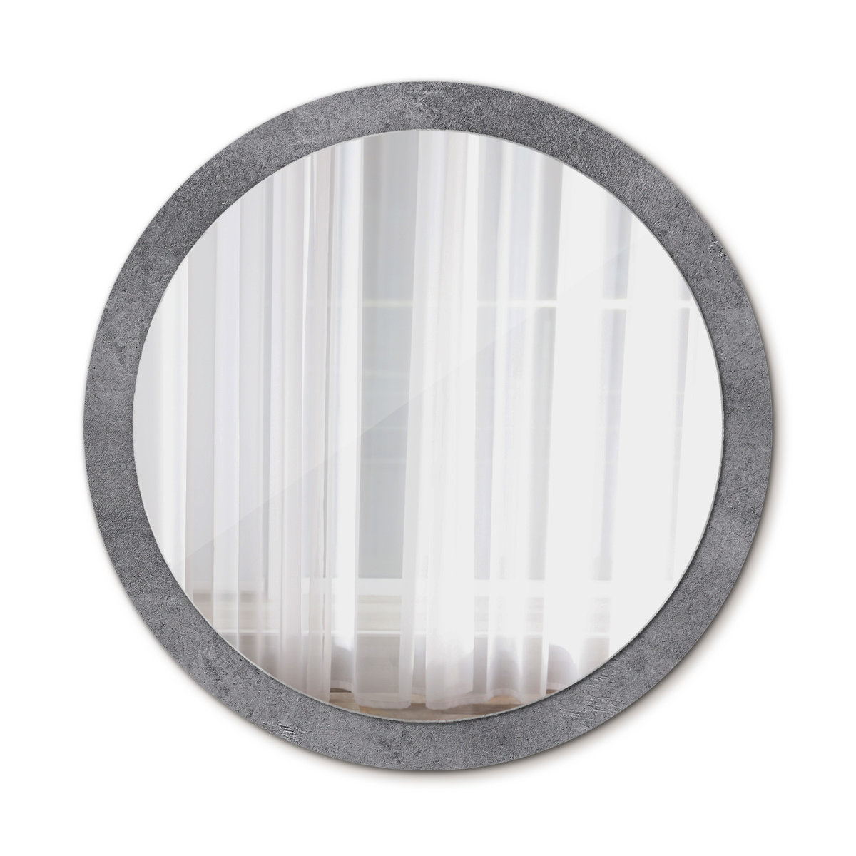 Nowoczesne Lustro Okrągłe Tekstura betonowa 100cm