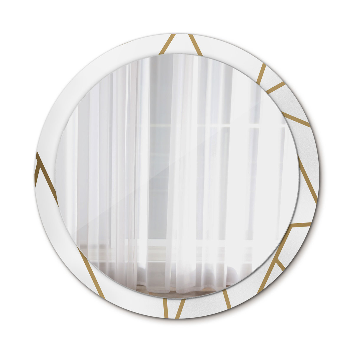Okrągłe Lustro Łazienkowe Kompozycja liniowa 100cm