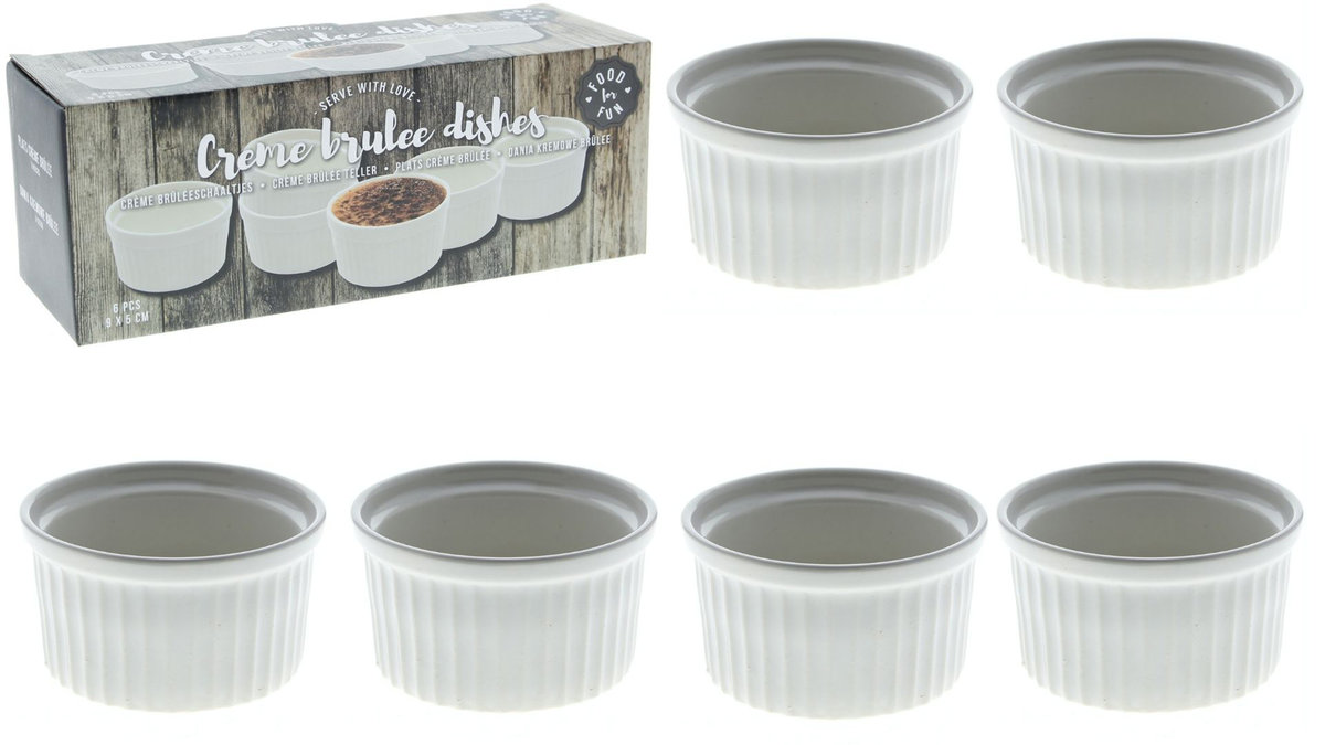 Foremki 6X Miseczki Do Muffinek Creme Brulle Porcelana