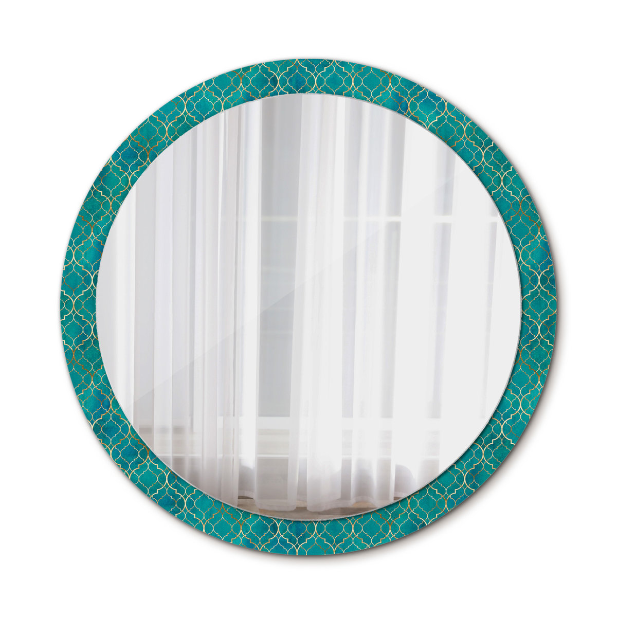 Nowoczesne Lustro Kompozycja zielona i złota 100cm