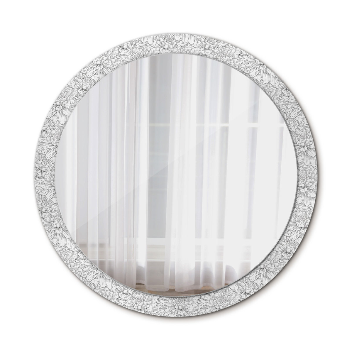 Nowoczesne Lustro do Salonu Kwiaty lotosu 100cm