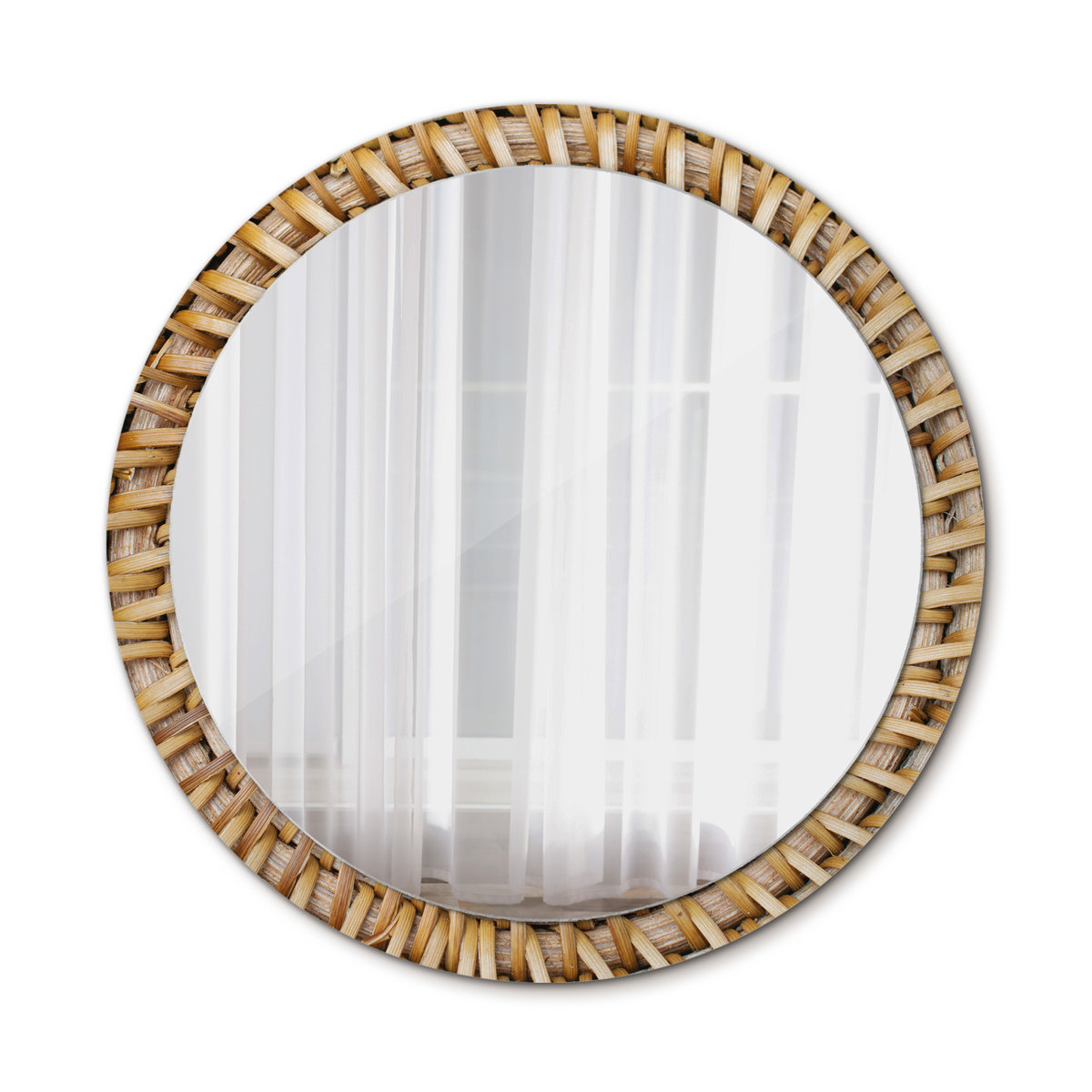 Nowoczesne Lustro Okrągłe Plecionka 100cm