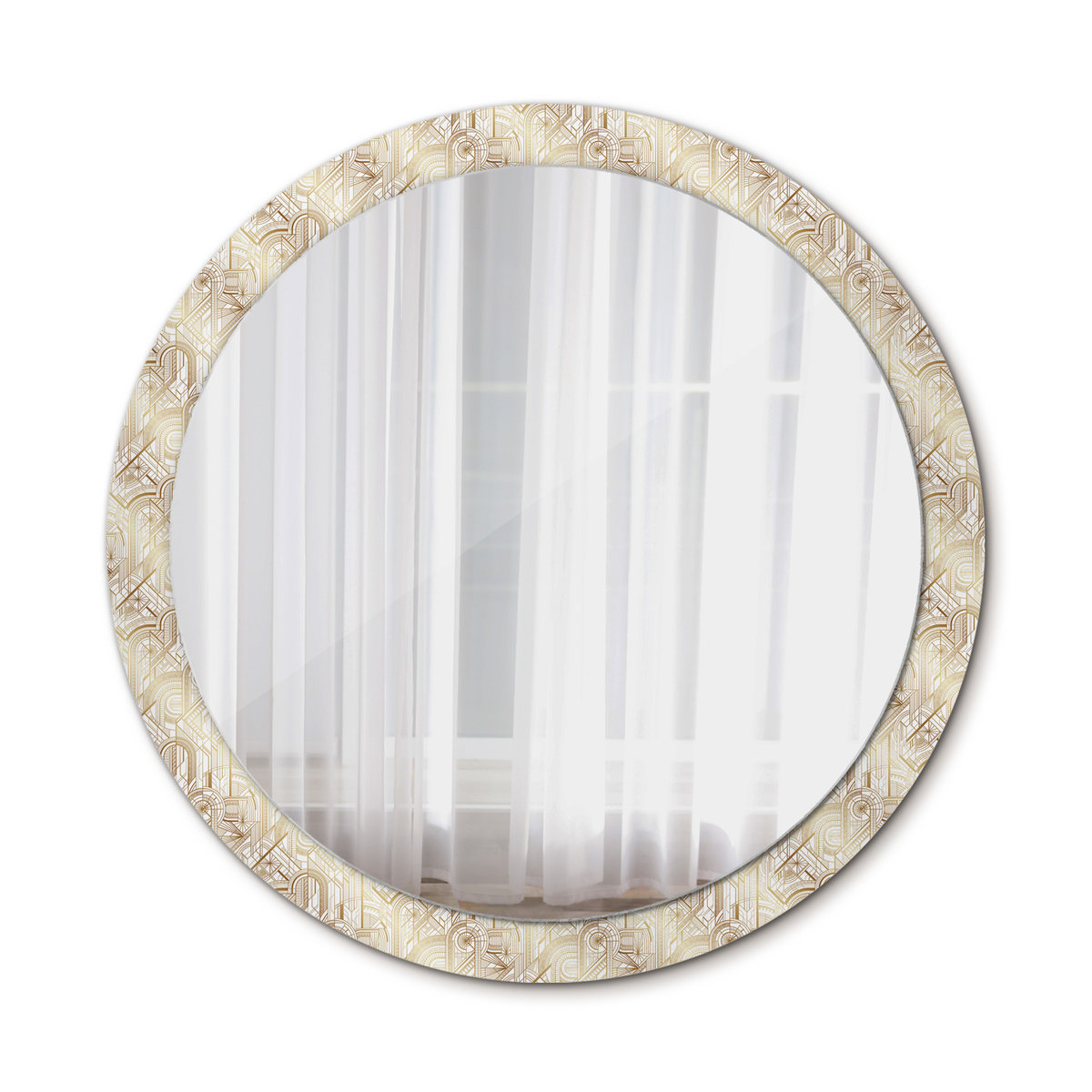 Okrągłe Lustro Ścienne Kompozycja art deco 100cm