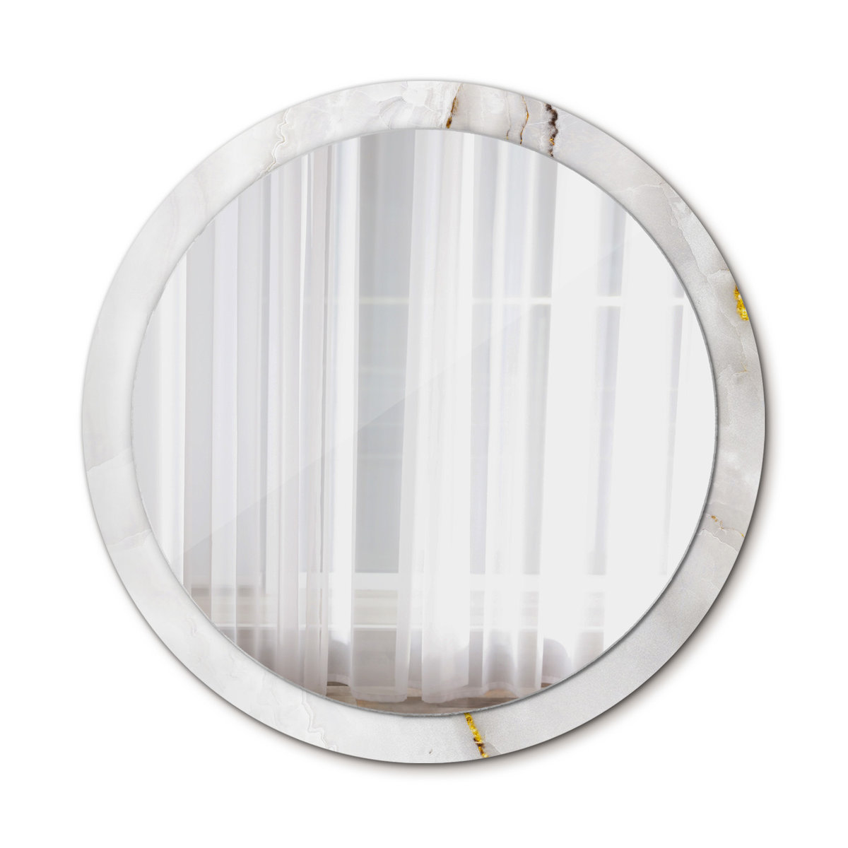 Nowoczesne Lustro Okrągłe Błyszczący marmur 100cm