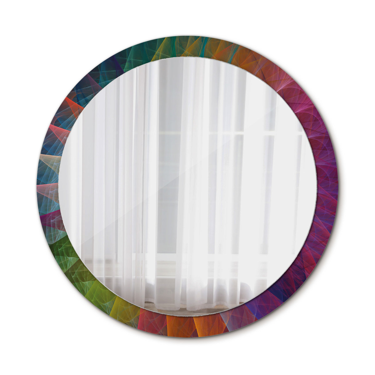Nowoczesne Lustro Koło Paleta barw 100cm