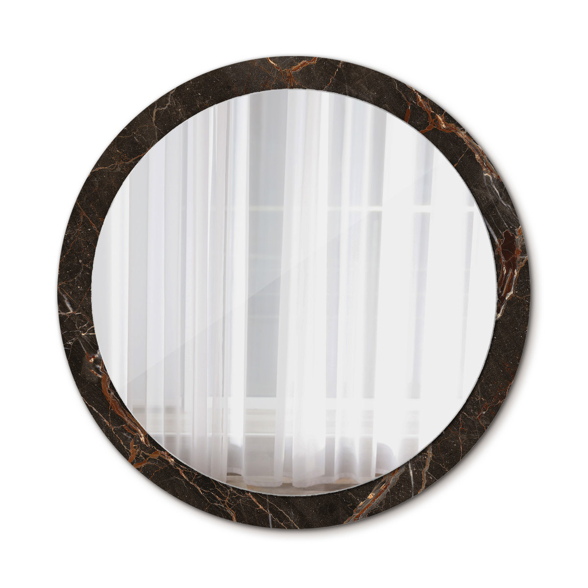 Ścienne Lustro Łazienkowe Brązowy marmur 100cm