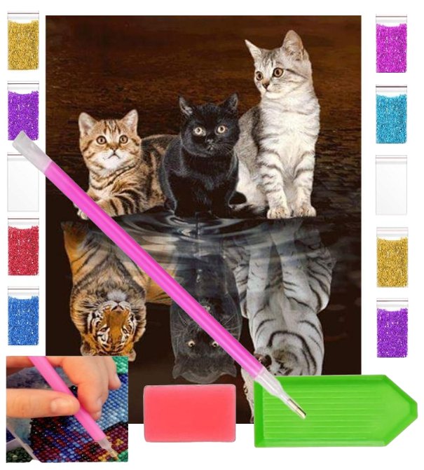 Haft diamentowy ODBICIE LUSTRZANE 30x40 OBRAZ duży zabawki kreatywne plastyczne