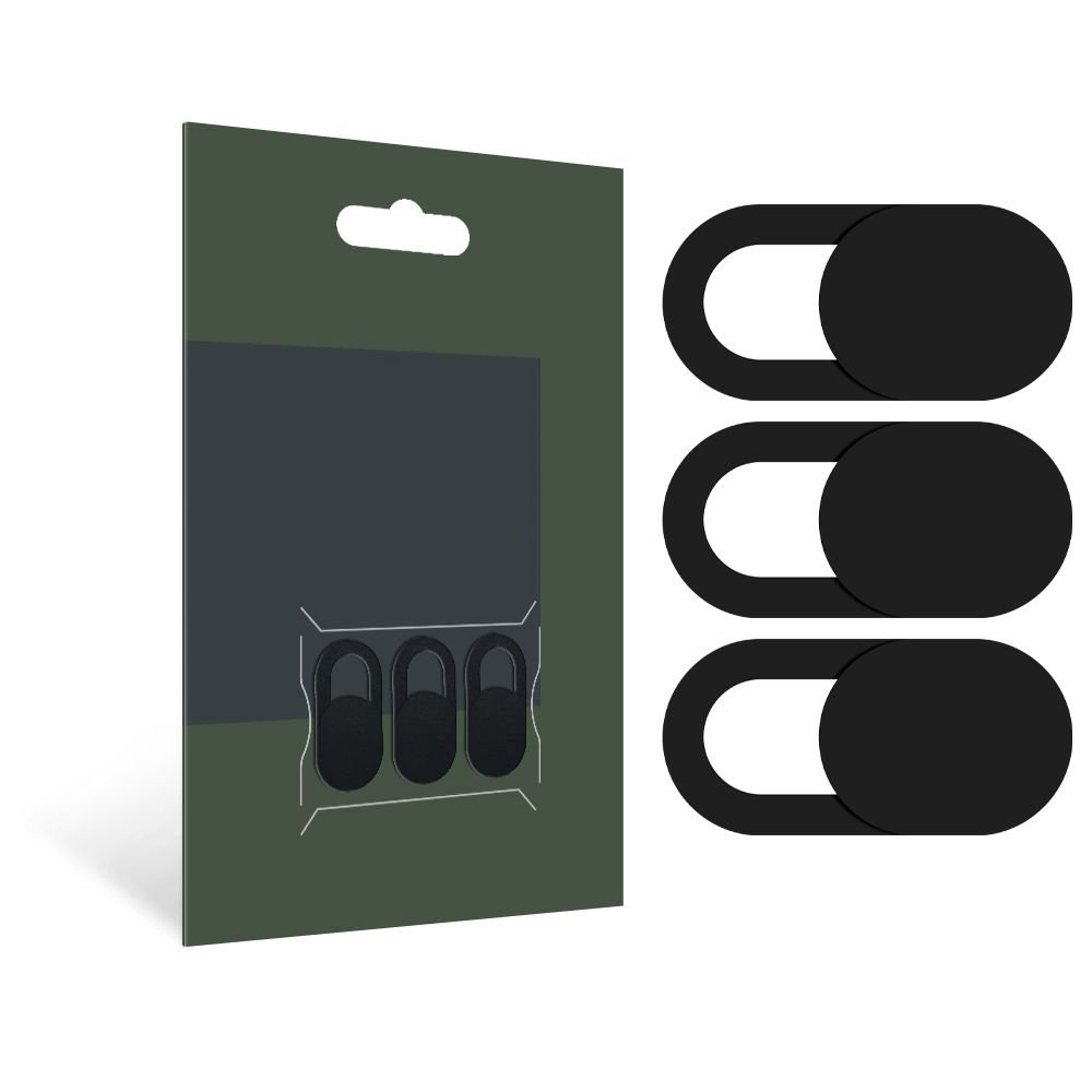 Zaślepka Braders Na Kamerę 3 sztuki Webcam Cover Black