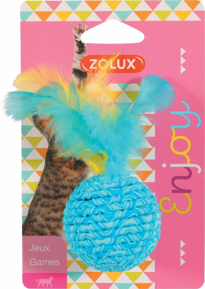 Zolux Zabawka dla kota piłka z piórkami elastyczna