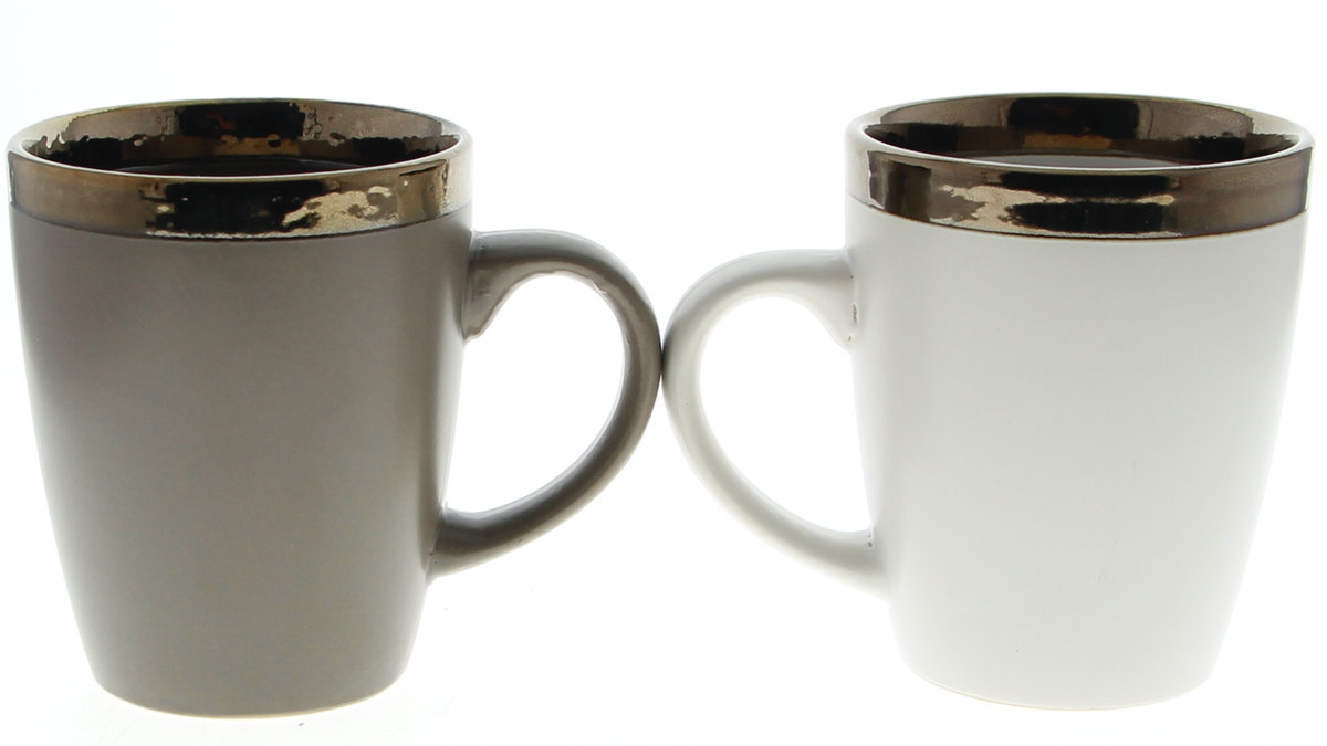 Kubek X2 Czarny Kubki 300Ml Do Kawy Herbaty