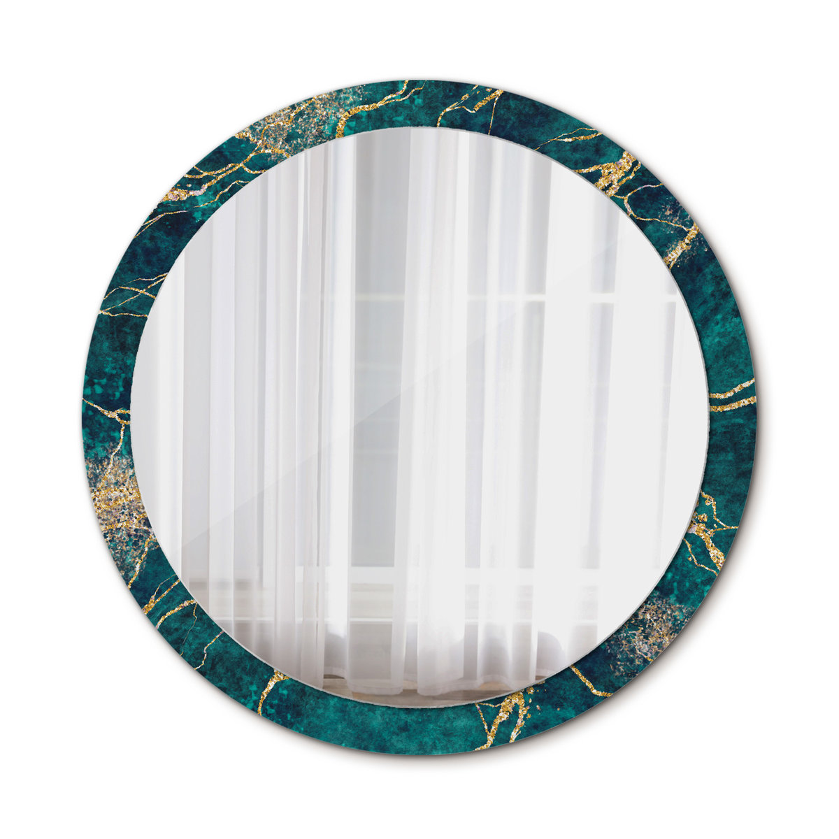 Lustro Okrągłe Zielony marmur 100cm