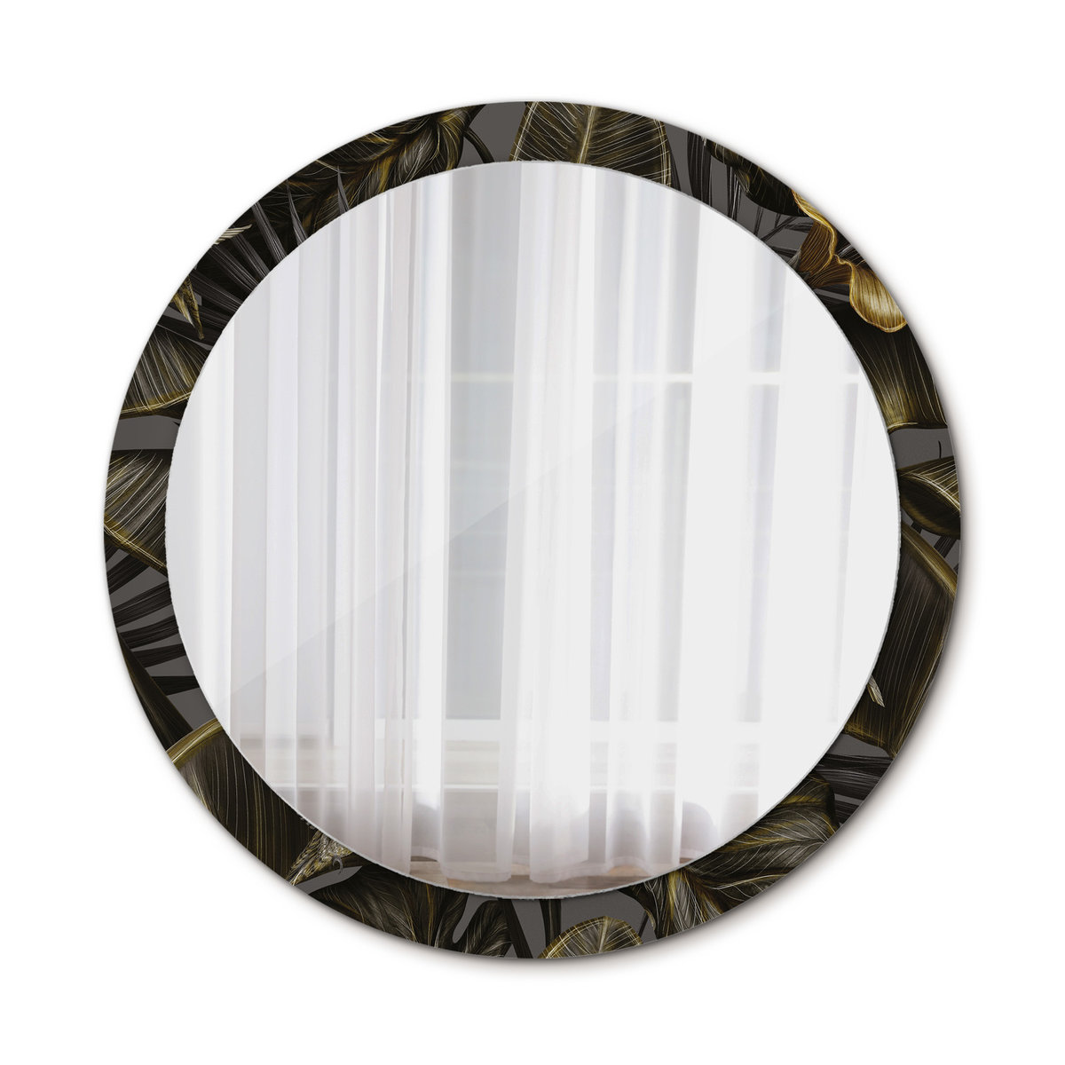 Nowoczesne Lustro do Salonu Kwiaty hibiskusa 100cm