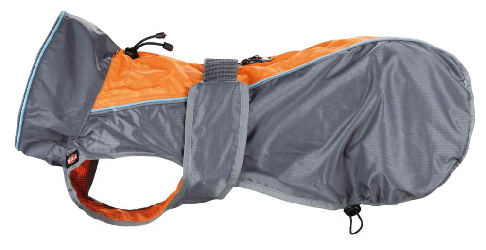 Trixie Lite płaszcz przeciwdeszczowy dla psów, 25 cm, szary/pomarańczowy