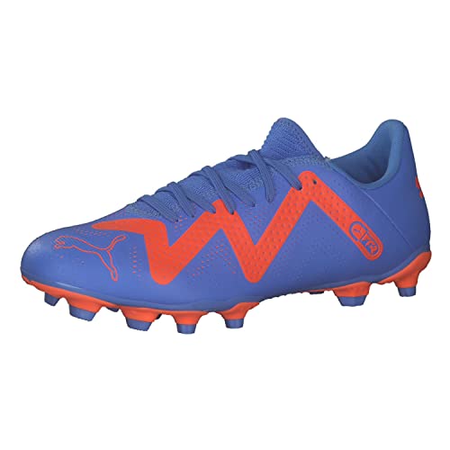 PUMA Damskie buty piłkarskie Future Play FG/AG WN, Blue Glimmer White-Ultra Orange, 4 UK