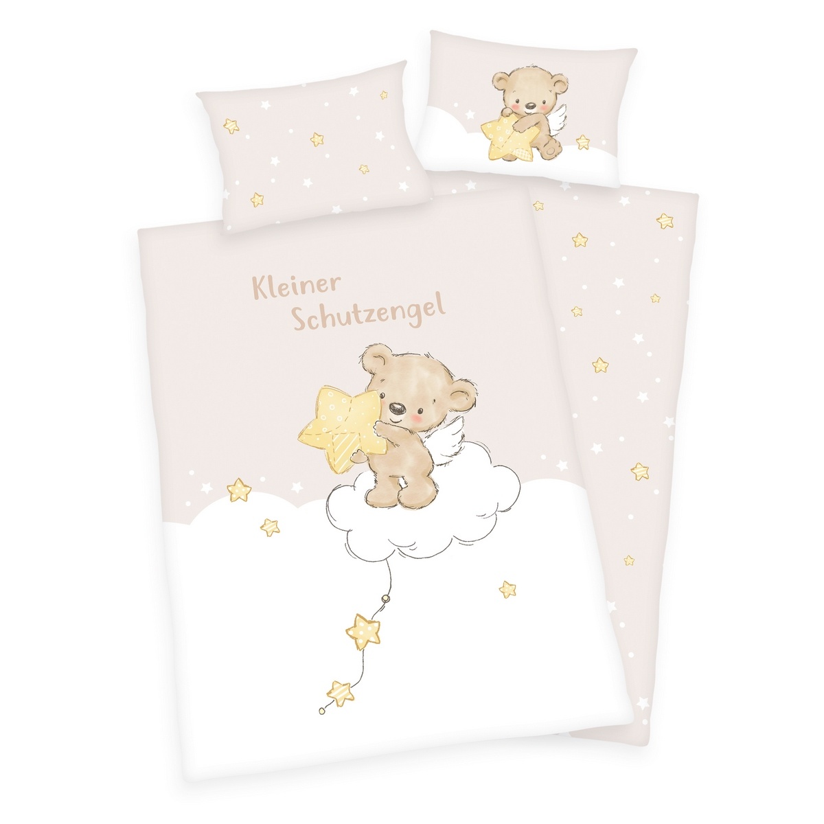 Herding Dziecięca pościel bawełniana do łóżeczka Kleiner schutzengel, 40 x 60 cm, 100 x 135 cm