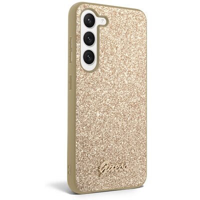 Guess GUHCS23SHGGSHD S23 S911 złoty/gold hard case Glitter Script