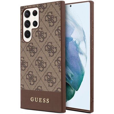 Guess GUHCS23LG4GLBR S23 Ultra S918 brązowy/brown hardcase 4G Stripe Collection