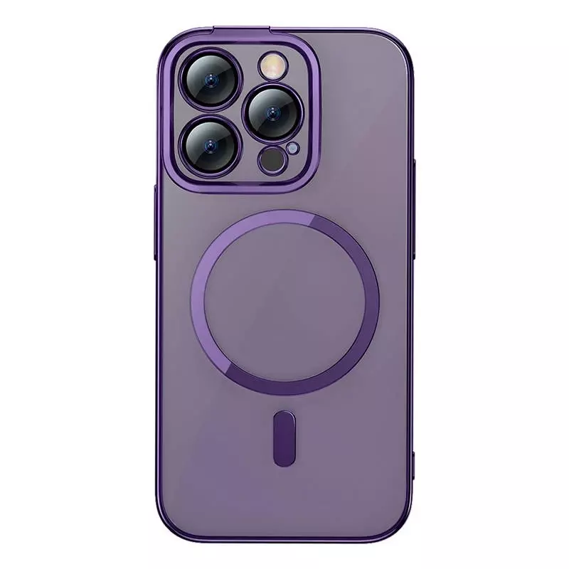 Zestaw Etui Baseus Glitter Magnetic do iPhone 14 Pro (fioletowe) + szkło hartowane + zestaw czyszczący