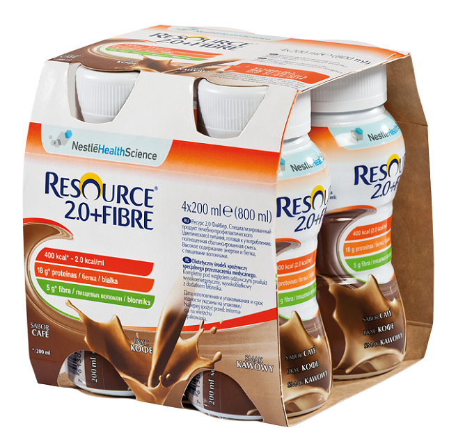 NESTLE Resource 2.0+Fibre 4x200 ml smak kawowy