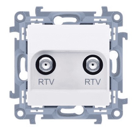 Kontakt Simon KONTAKT_SIMON Gniazdo antenowe RTV podwójne SIMON 10 Biały CAK2F.01/11