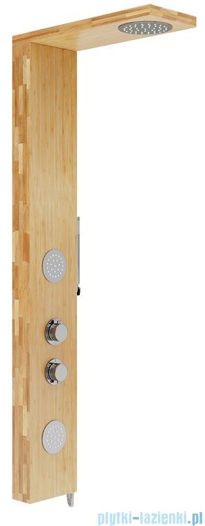 Corsan Balti panel prysznicowy z termostatem chrom drewno bambusowe B-001TCH |
