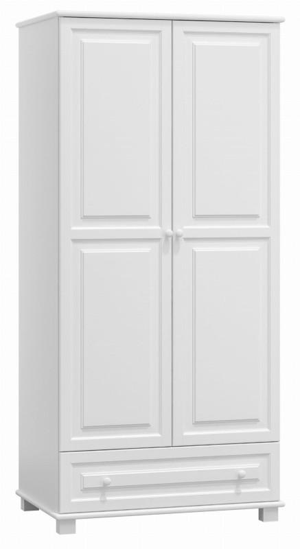 Szafa drewniana 2D nr1 wieszak/półki S80 biała