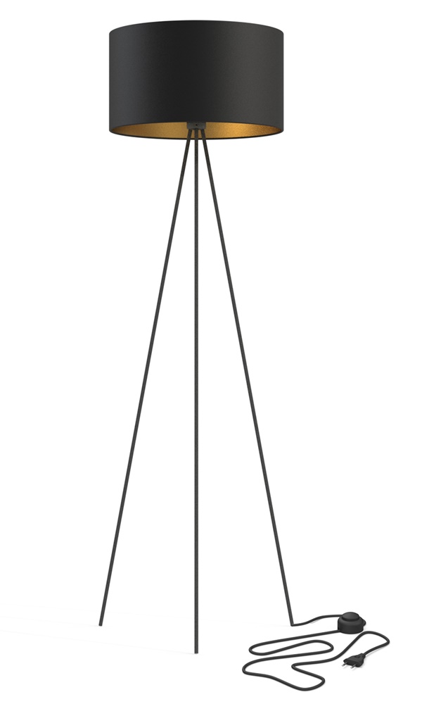 Nowodvorski Lampa podłogowa stojąca CADILAC I 156cm 40W E27 czarny złoty