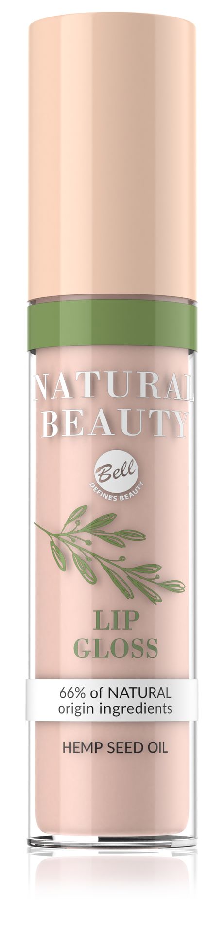 Bell błyszczyk z olejem z nasion konopii NATURAL BEAUTY Lip Gloss 001, 4g