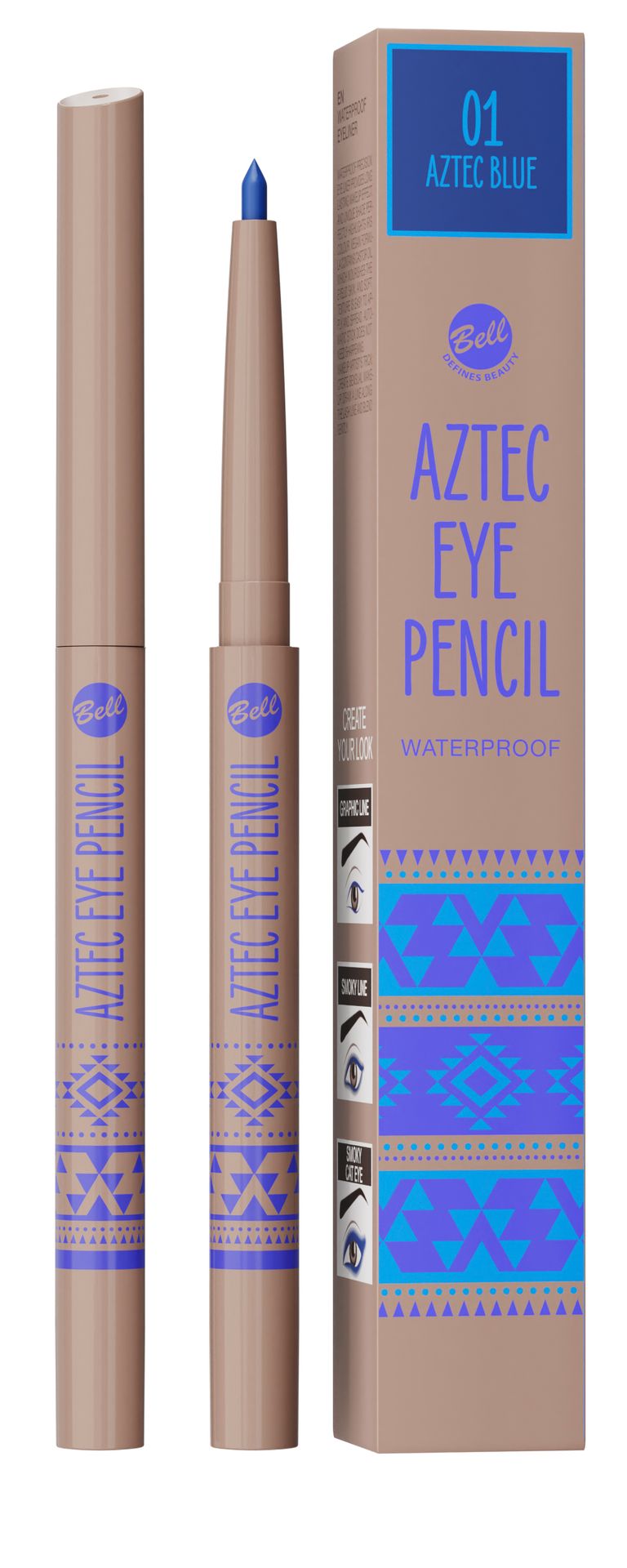 Bell konturówka do oczu Aztec Eye Pencil 001, 0,22g