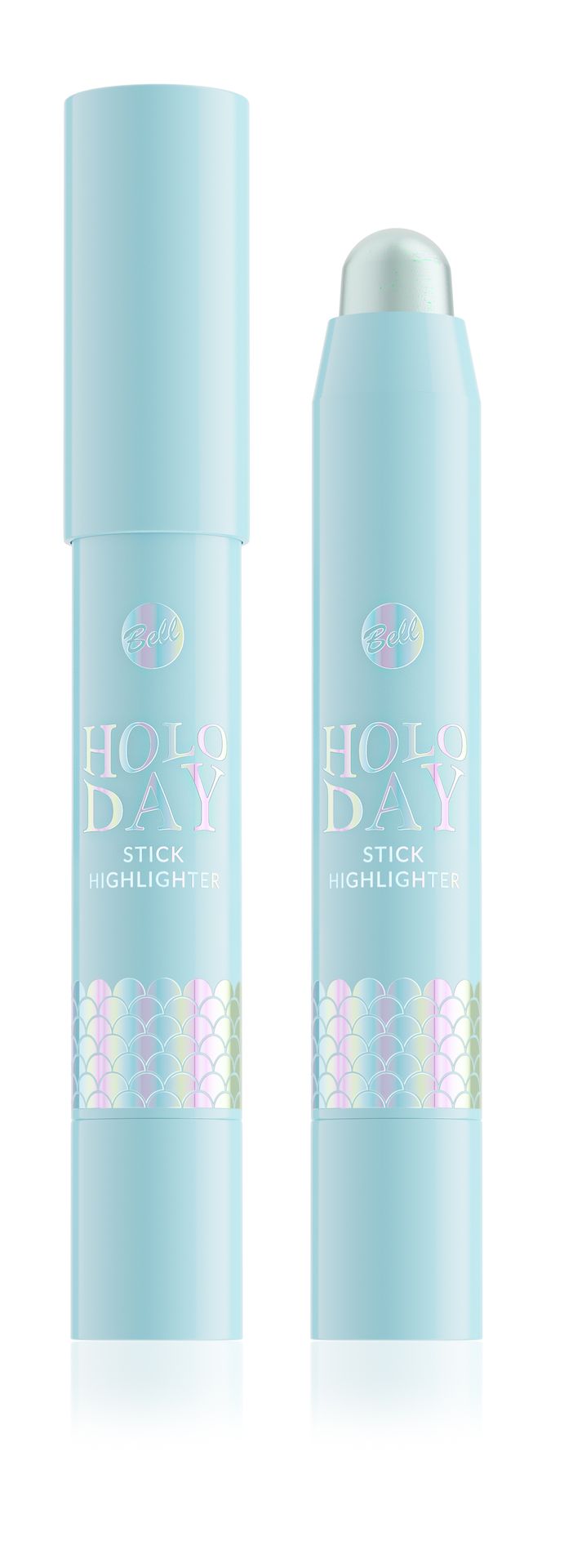 Bell rozświetlacz I WANT TO BE A MERMAIND Holo-Day Stick Highlighter 001 Holograficzny rozświetlacz do twarzy, 3,6g