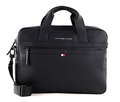 Tommy Hilfiger Męska torba na komputer Essential PU, czarna, jeden rozmiar, Czarny, rozmiar uniwersalny