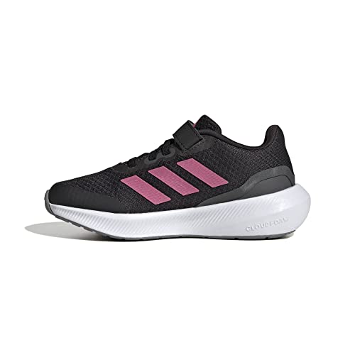 adidas Runfalcon 3.0 Elastic Lace Top Strap, Shoes-Low (Non Football) Unisex-Dzieci i Chłopcy, Czarny Core Black Pulse Magenta Szary Six, 36 EU