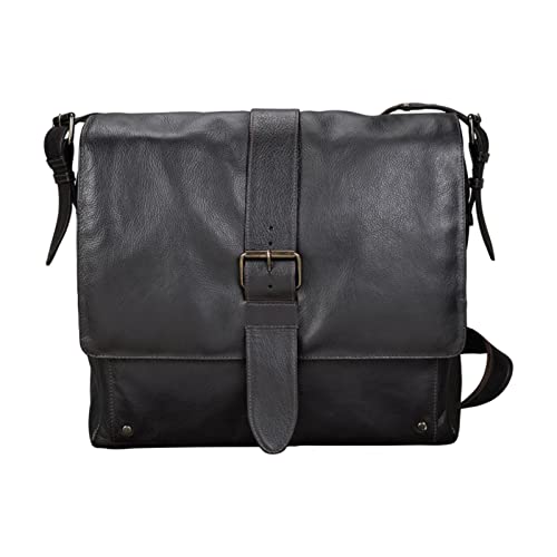 Pride and Soul FB1347134 - fixbag torba na ramię NEO z płytą adaptera Klickfix + adapter do roweru, torba na laptopa na 12 cali, z prawdziwej skóry, ok. 32 x 34 x 13 cm, ciemnobrązowa