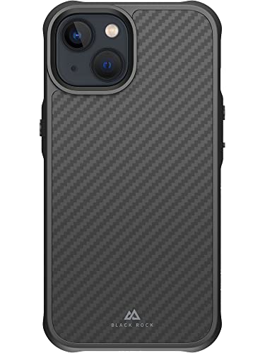 Black Rock - Etui z włókna węglowego, wytrzymałe etui z prawdziwego włókna węglowego, pasuje do Apple iPhone 14, etui na telefon komórkowy, osłona z włókna węglowego (czarny karbon)