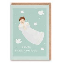 Kartka okolicznościowa Komunia chłopiec + eko koperta