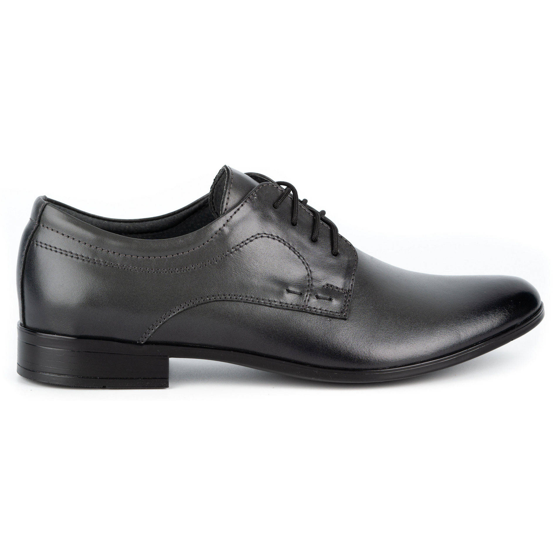 Buty męskie wizytowe skórzane 277 szare - Buty Olivier