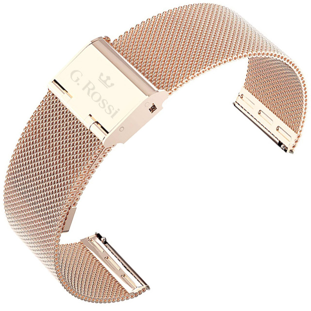Bransoleta mesh 22mm rosegold z teleskopami