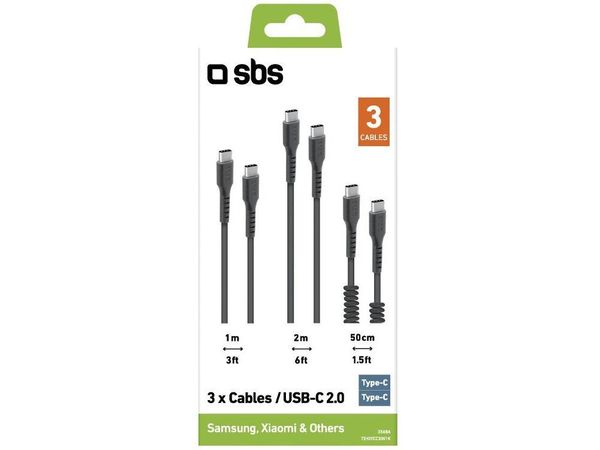 SBS Kabel SBS 3x USB-C USB-C Czarny