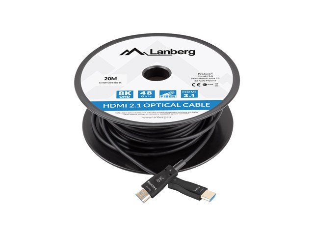 Lanberg KABEL HDMI M/M V2.1 20M 8K OPTYCZNY AOC CA-HDMI-30FB-0200-BK