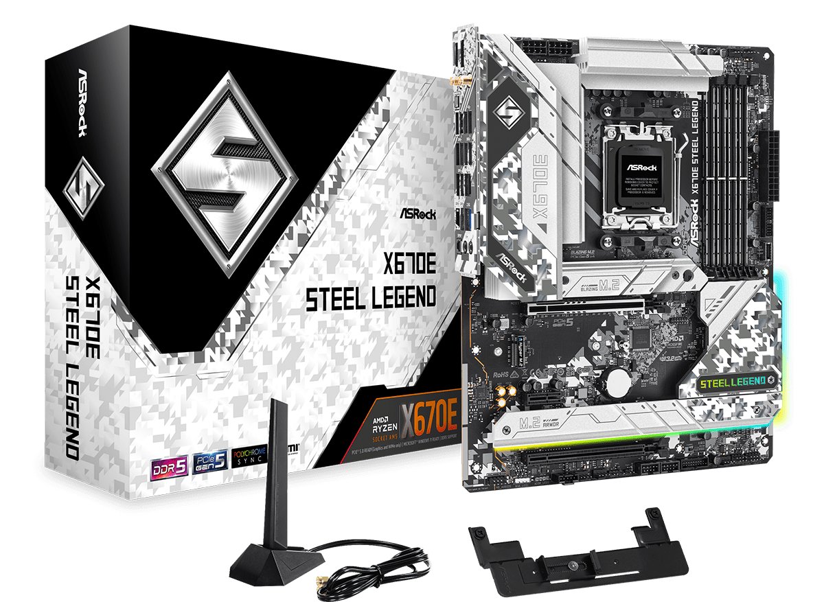 ASROCK X670E STEEL LEGEND AM5 4DDR5 HDMI/DP M.2 EATX