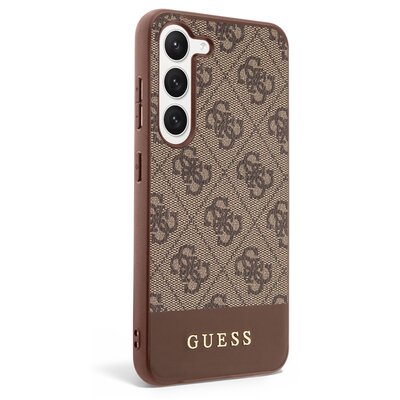 Guess GUHCS23SG4GLBR S23 S911 brązowy/brown hardcase 4G Stripe Collection