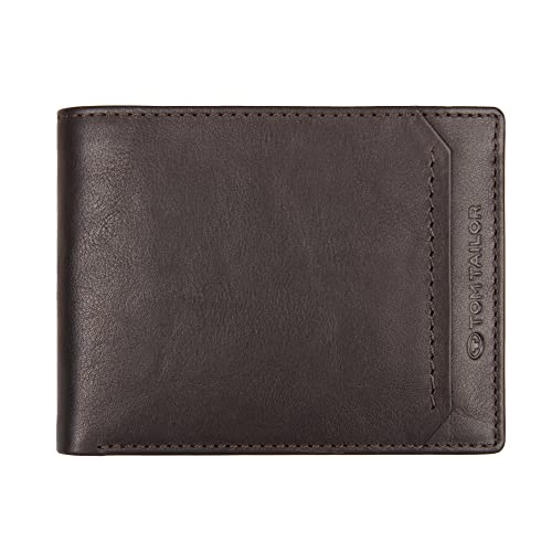TOM TAILOR Męski portfel Sam, format poziomy, ciemny brąz, jeden rozmiar, Dark Brown, jeden rozmiar