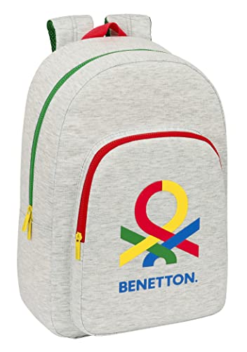 Safta M876 BENETTON Pop plecak szkolny przystosowany do wózka, idealny dla dzieci w różnym wieku, wygodny i wszechstronny, jakość i wytrzymałość, kolor szary Unisex dzieci, Granatowy, Estándar, Casual